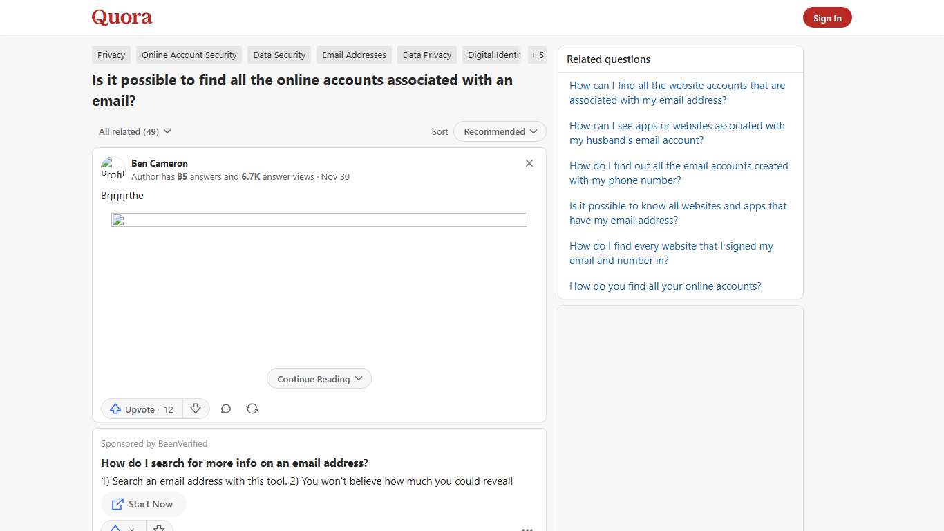 Is it possible to find all the online accounts associated with an email? - Quora