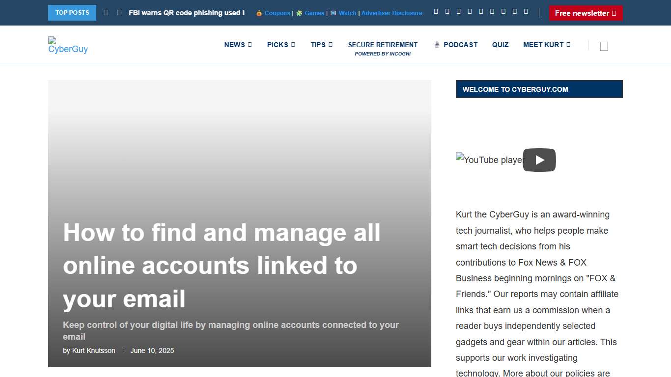 How to find and manage all online accounts linked to your email - CyberGuy