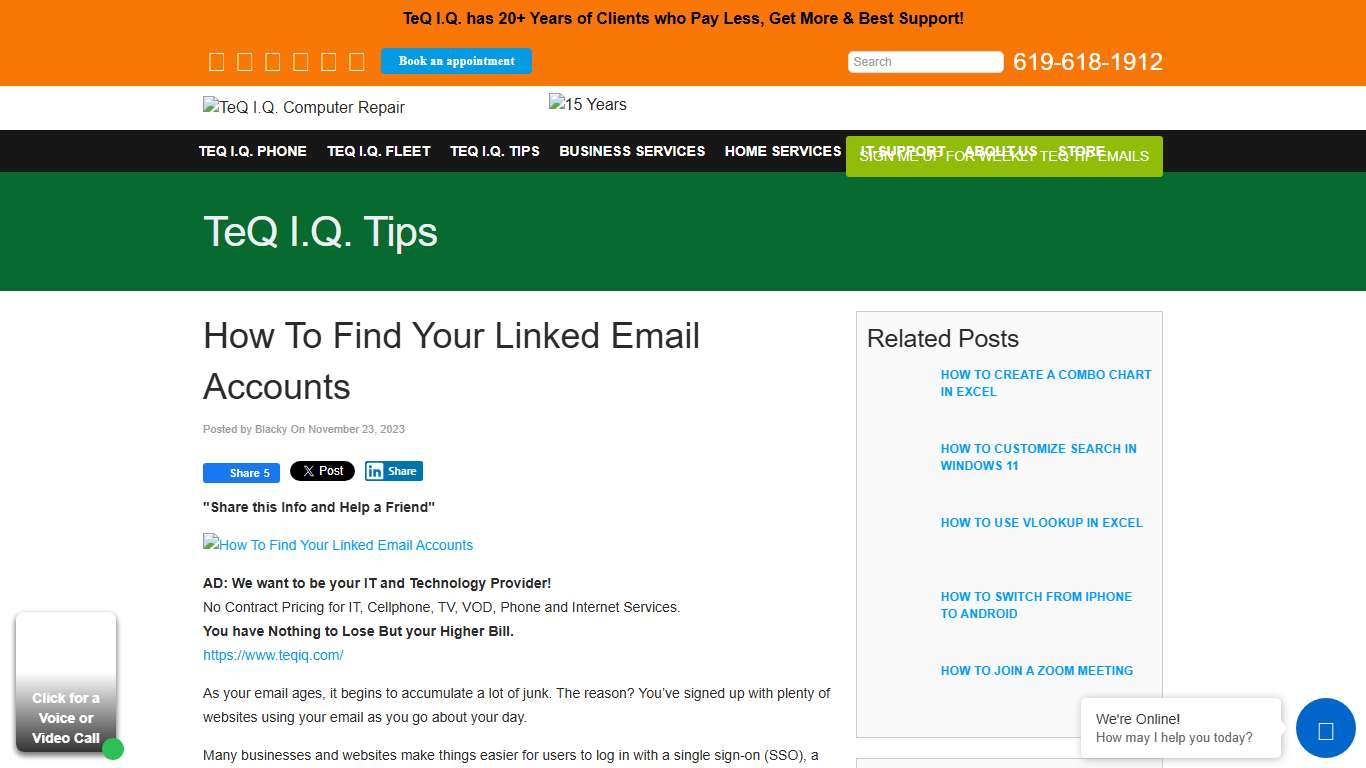 How To Find Your Linked Email Accounts | TeQ I.Q. Computer Repair